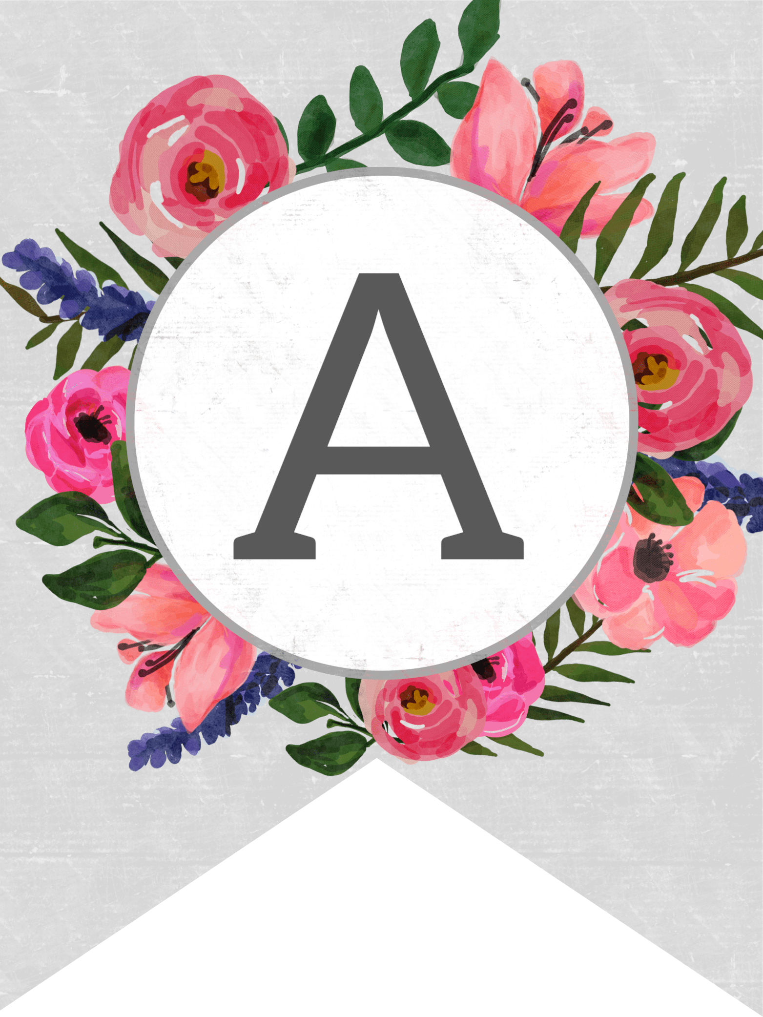 Floral Embellished Letter A Artwork