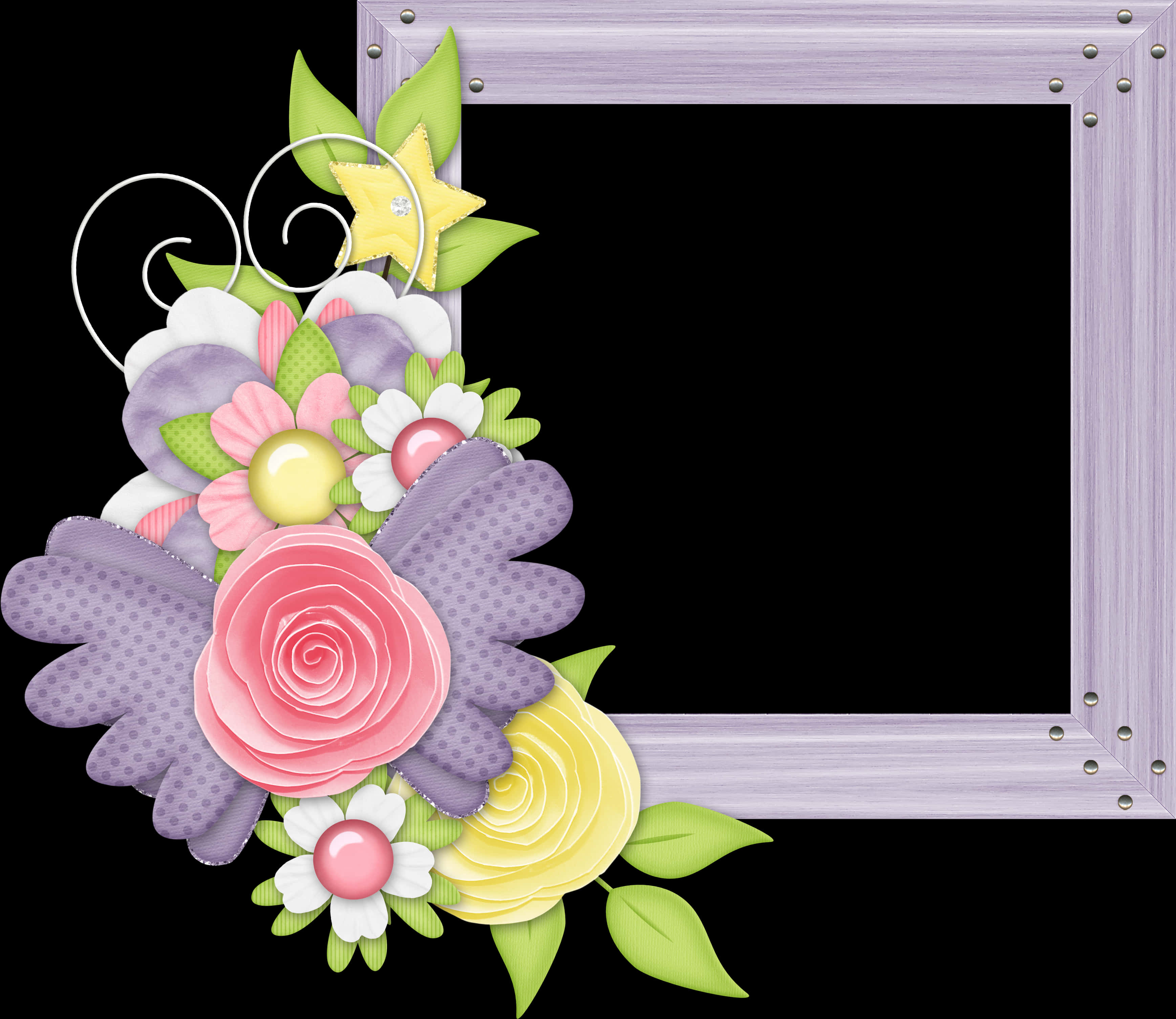 Floral Embellished Photo Frame