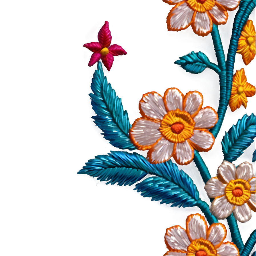 Floral Embroidery PNG igs2 PNG with transparent background