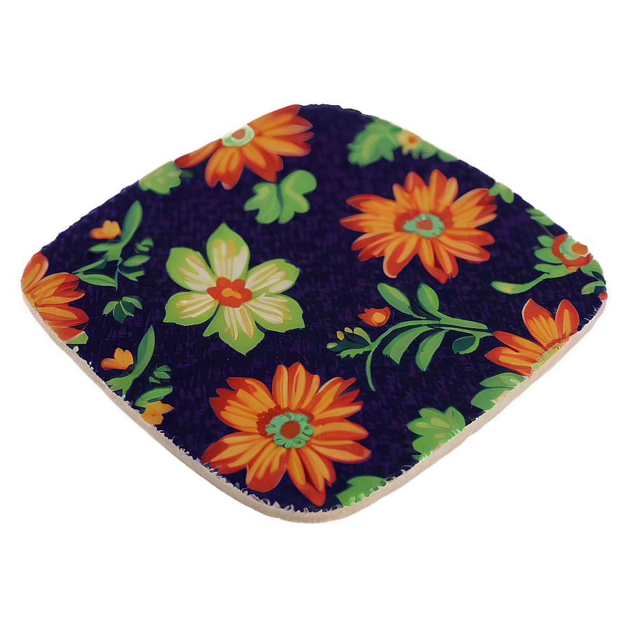 Floral Fabric Coaster Png 30