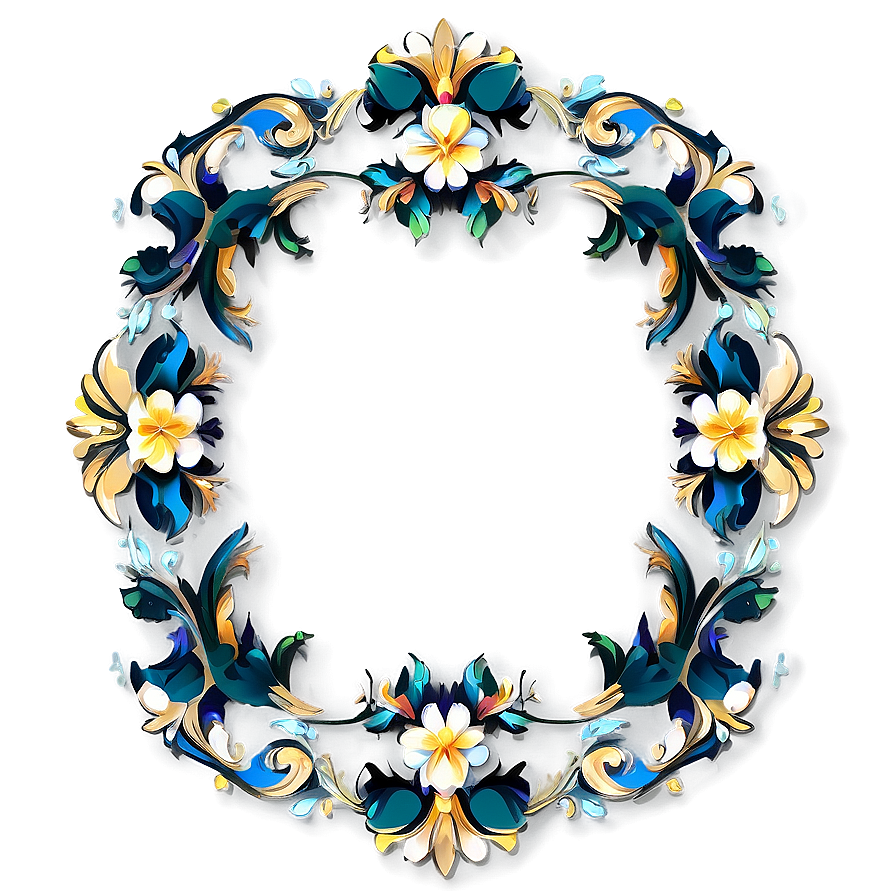 Floral Fancy Frame Png Smg3