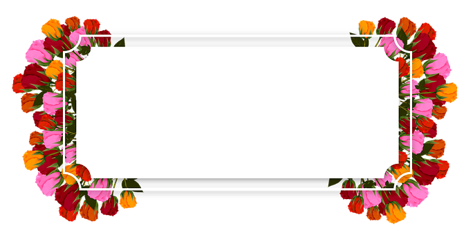 Floral Frame Banner Template PNG with transparent background