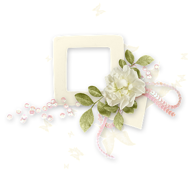 Floral Frame Black Background