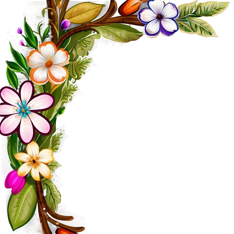 Floral Frame Border PNG 42 PNG image with a transparent background, free high-resolution download