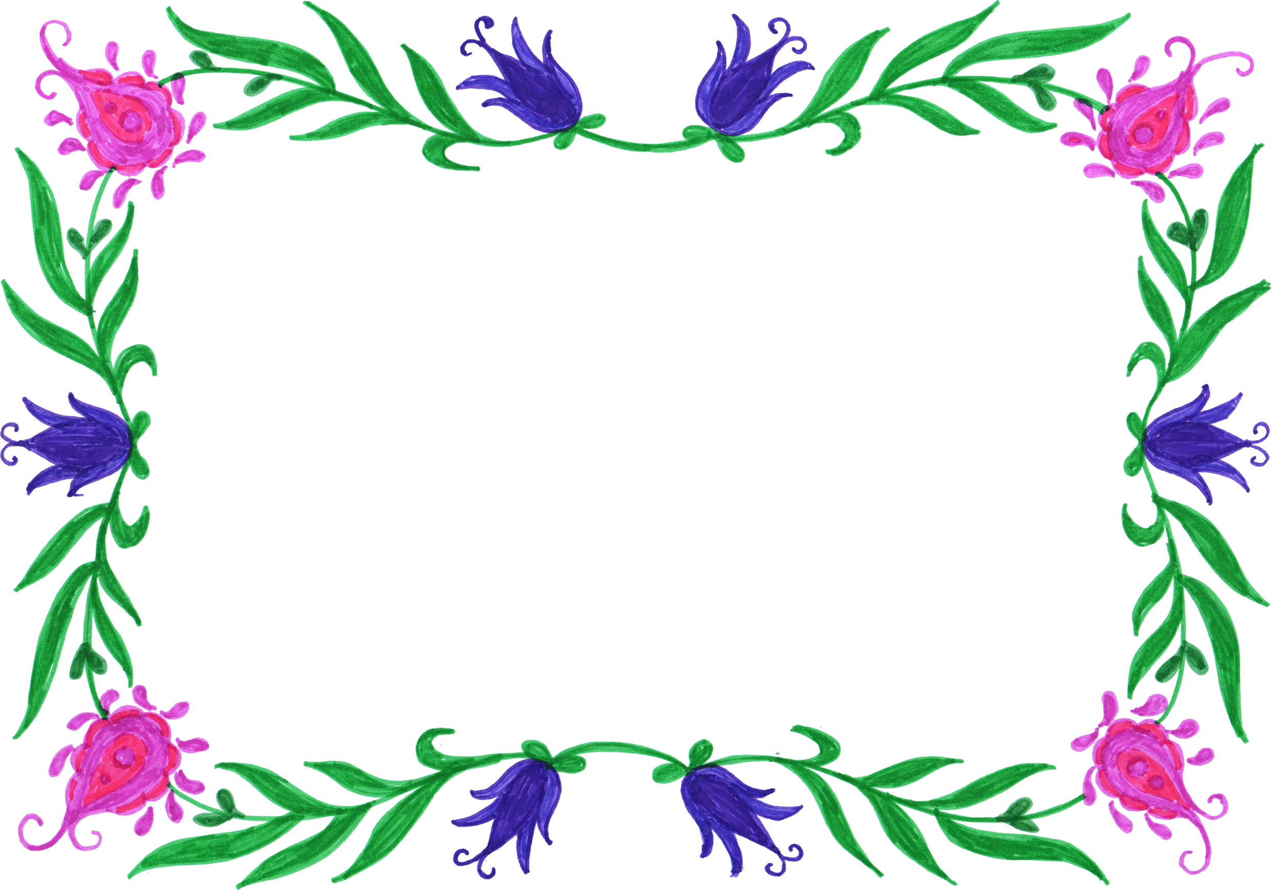 Floral Frame Design Purpleand Pink