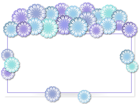 Floral Frame Purple Blue Gradient