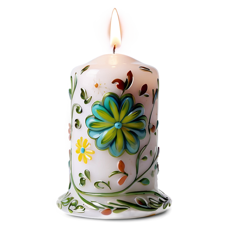 Floral Garden Candle PNG 05242024 PNG with transparent background