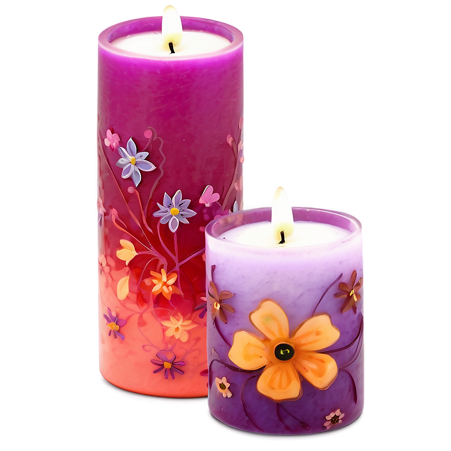 Floral Garden Candle PNG 12 PNG with transparent background