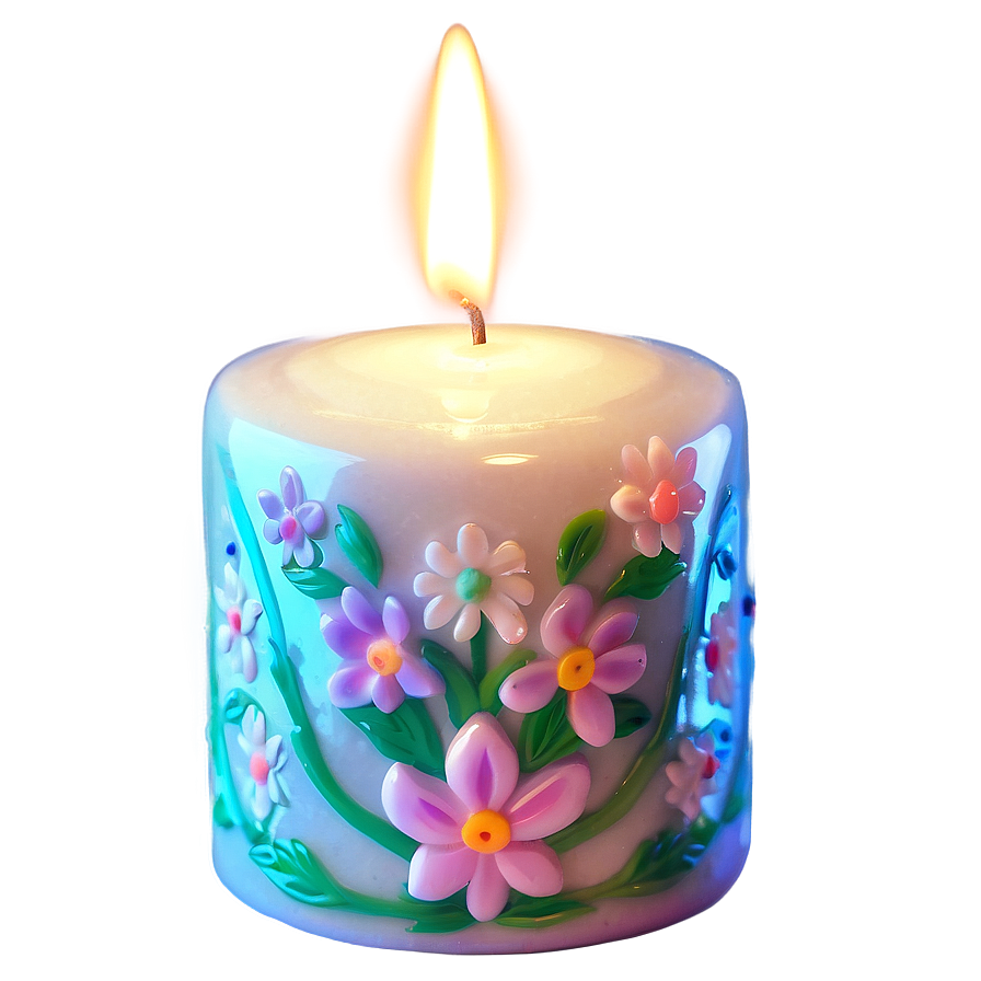 Floral Garden Candle PNG pug PNG with transparent background