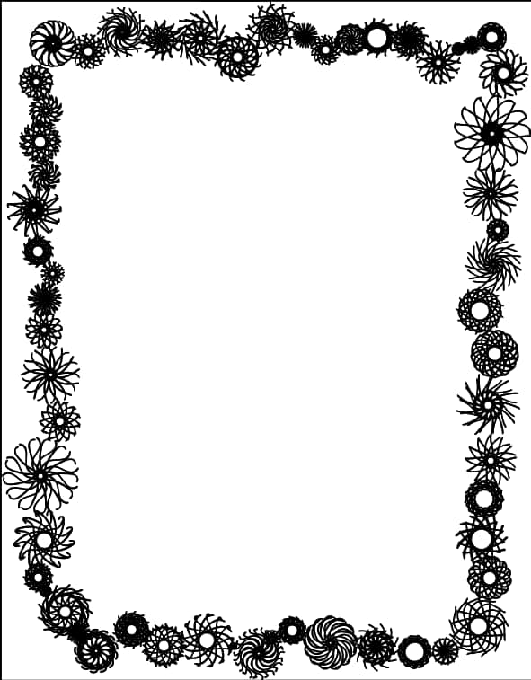 Black And White Flower Border Clipart Clipart Library - Flower Border Clipart Black And White, HD Png Download PNG image with a transparent background, free high-resolution download