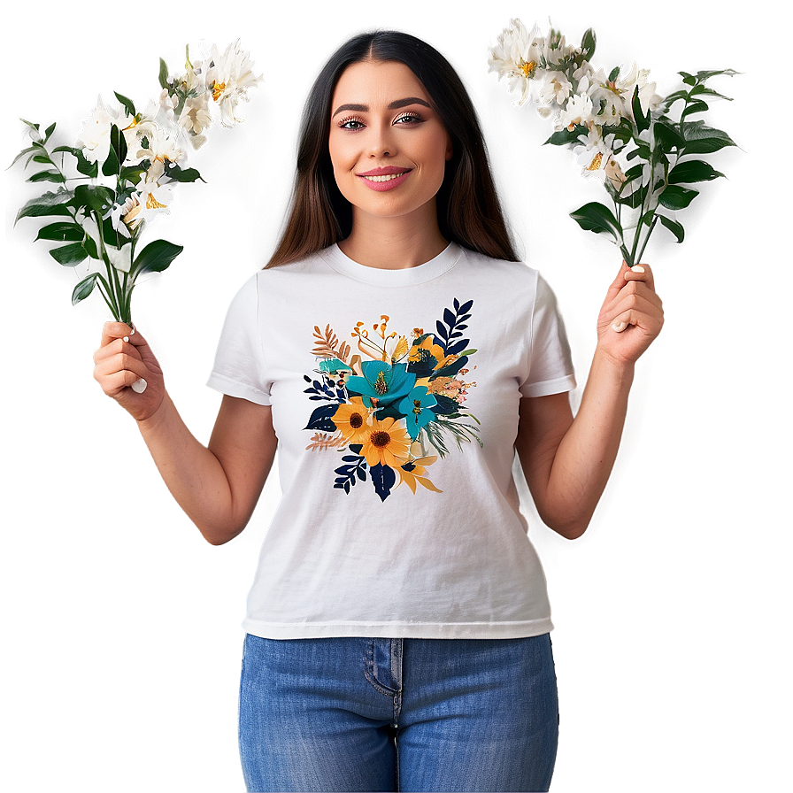 Floral Graphic Tees Design Png Res