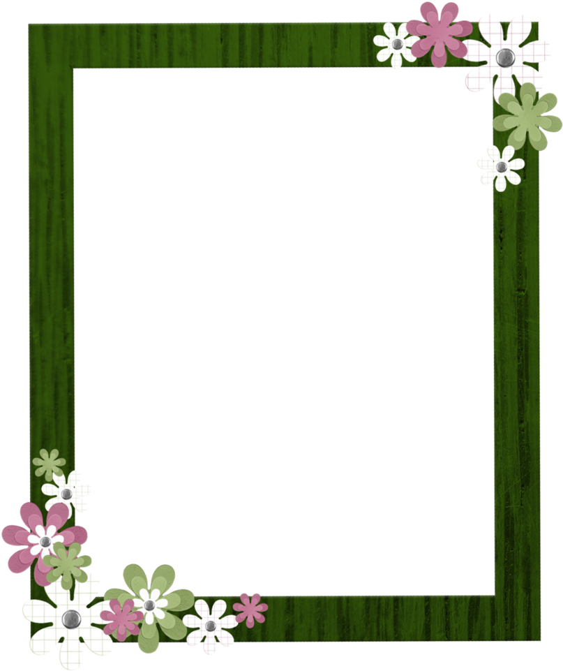 Floral Green Wooden Frame