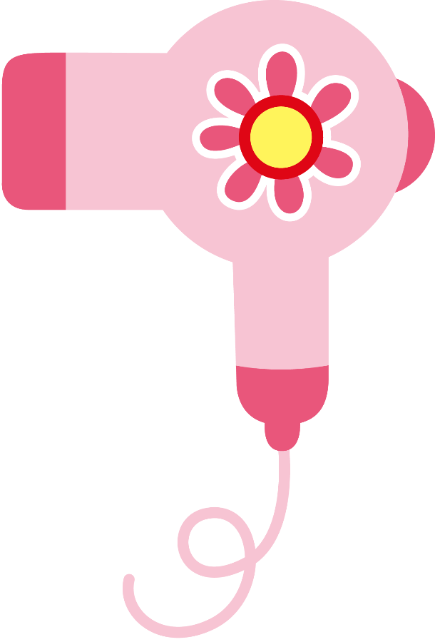 Floral Hair Dryer Illustration PNG with transparent background