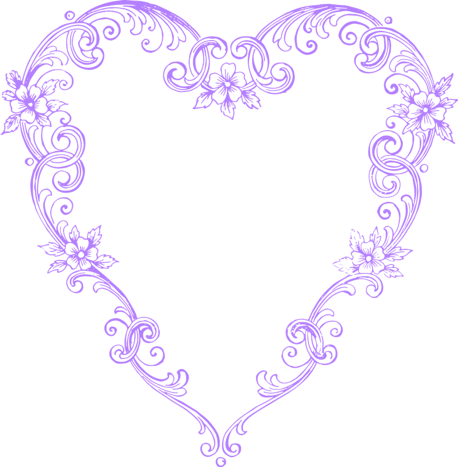Free Images Fancy Vintage Purple Heart Clip Art Image - Vintage Heart Border Png, Transparent Png PNG image with a transparent background, free high-resolution download