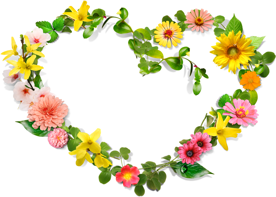 Flower Heart Wreath Clip Art - Flower Heart Border Png, Transparent Png PNG image with a transparent background, free high-resolution download