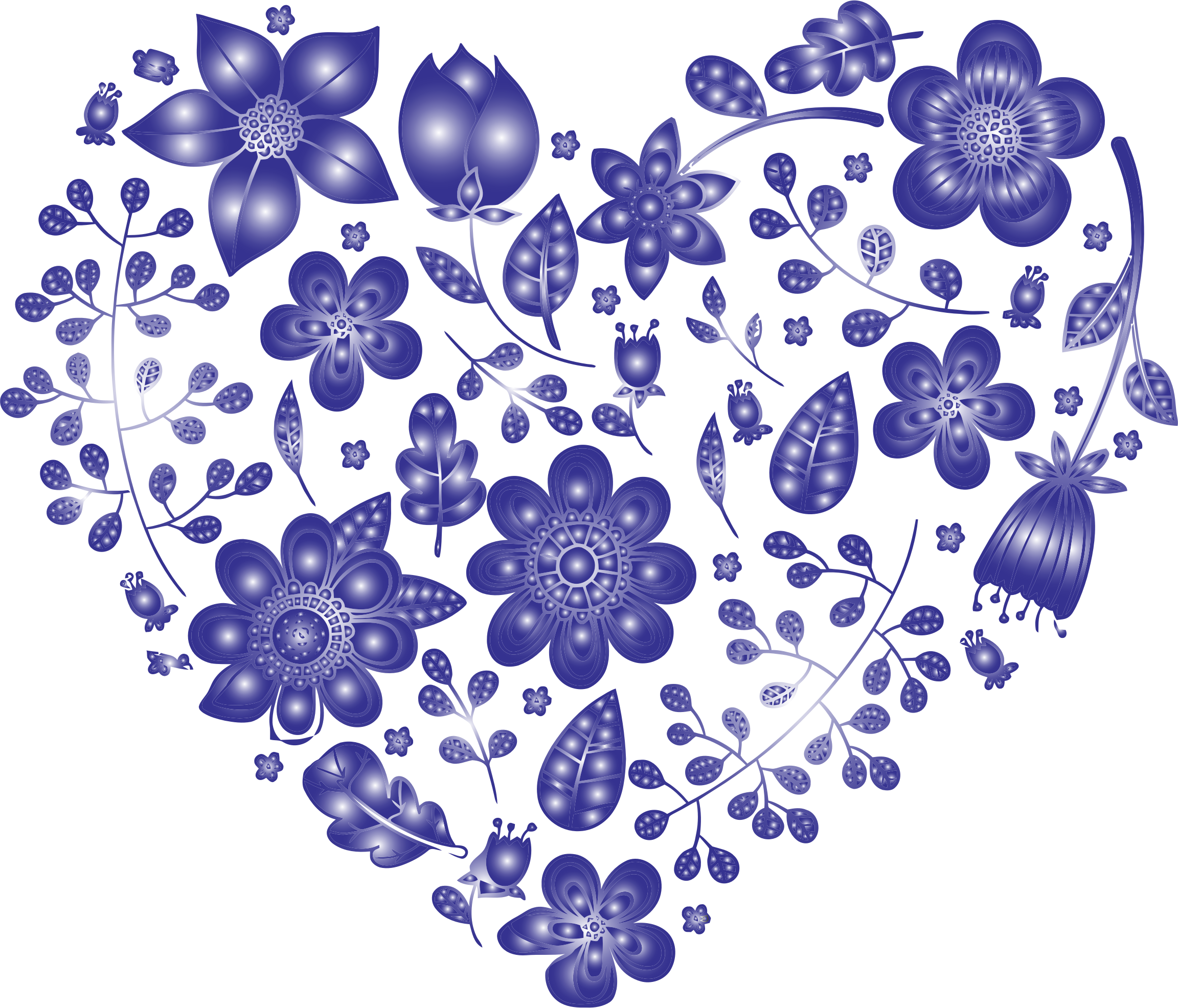 Floral Heart Design Transparent Background