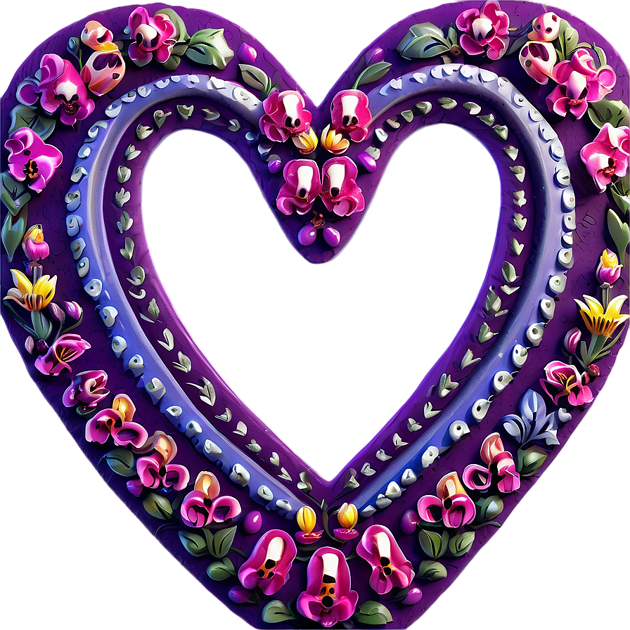 Floral Heart Doodle Png 06262024