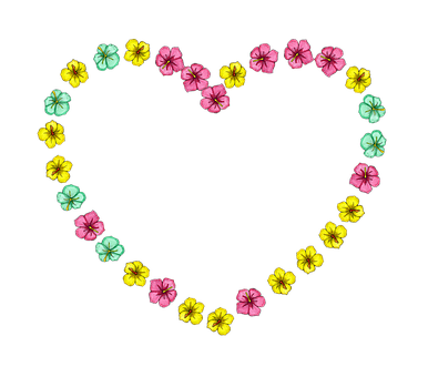 Floral Heart Formation PNG with transparent background