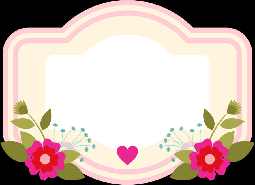 Floral Heart Frame Template