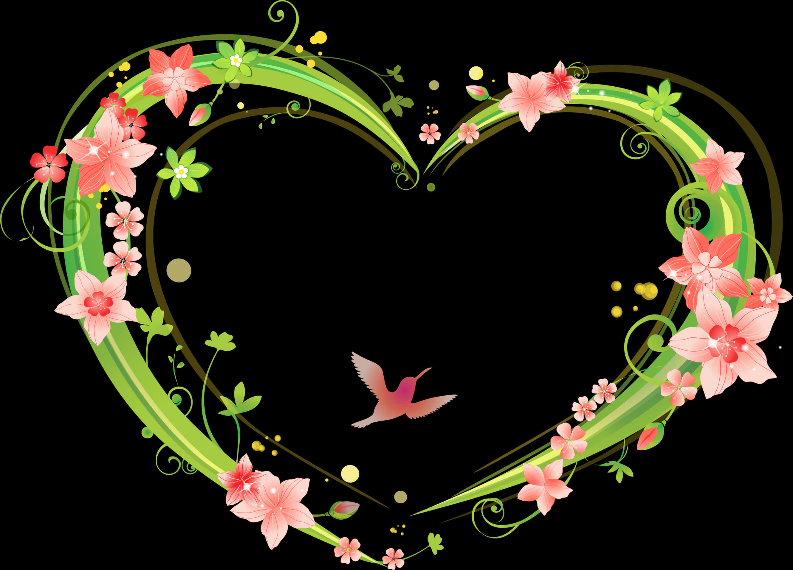 Floral_ Heart_ Frame_with_ Bird