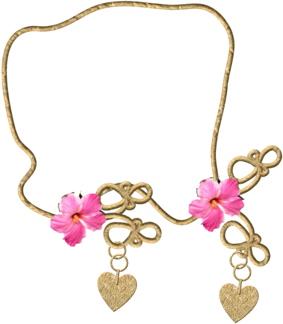 Floral Heart Gold Necklace Design