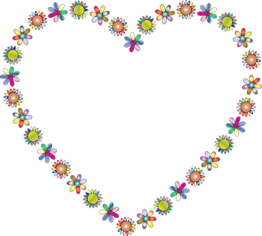 Floral_ Heart_ Outline_ Black_ Background