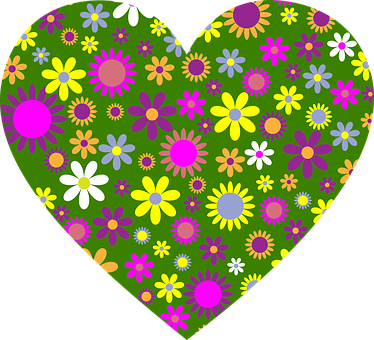 Floral Heart Pattern PNG with transparent background
