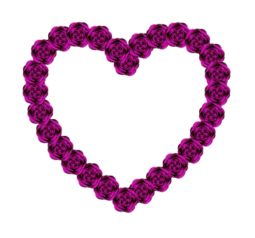 Floral Heart Shapeon Black Background