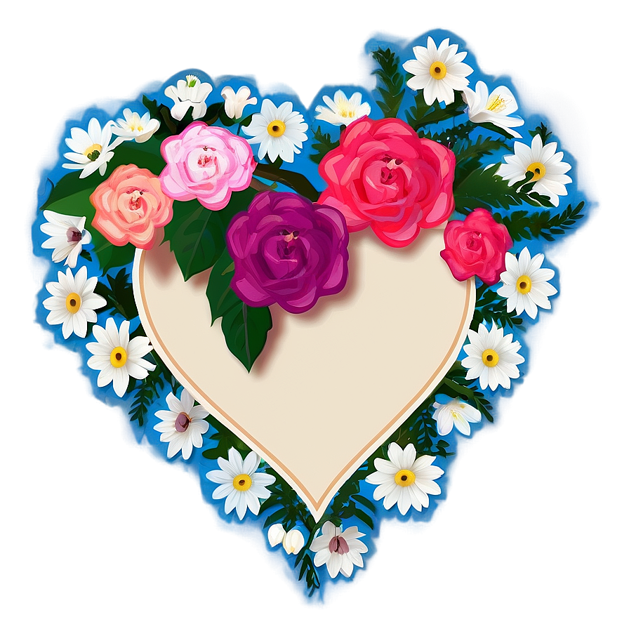 Floral Heart Sticker Png 3