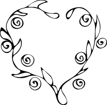 Floral Heart Vector Design PNG with transparent background
