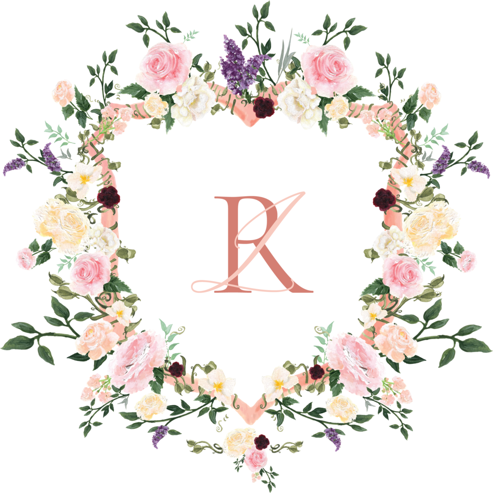 Floral Initial R Wreath Vector