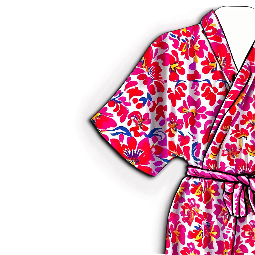 Floral Kimono Robe Png Xtn21