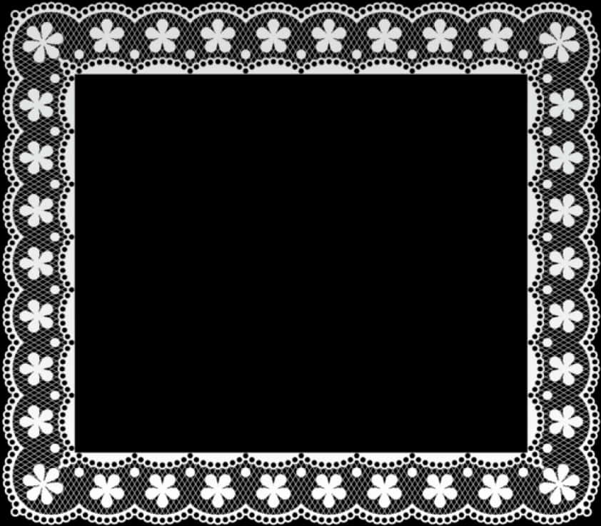 Floral Lace Frame Design PNG with transparent background