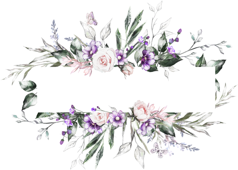 Floral Lavender Wreath Design PNG with transparent background