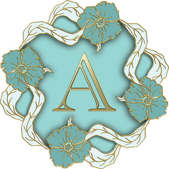 Floral Letter A Design PNG with transparent background