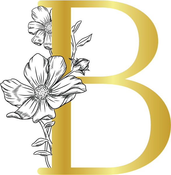 Floral Letter B Illustration