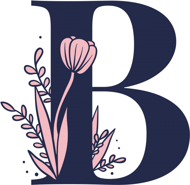 Floral Letter B Illustration