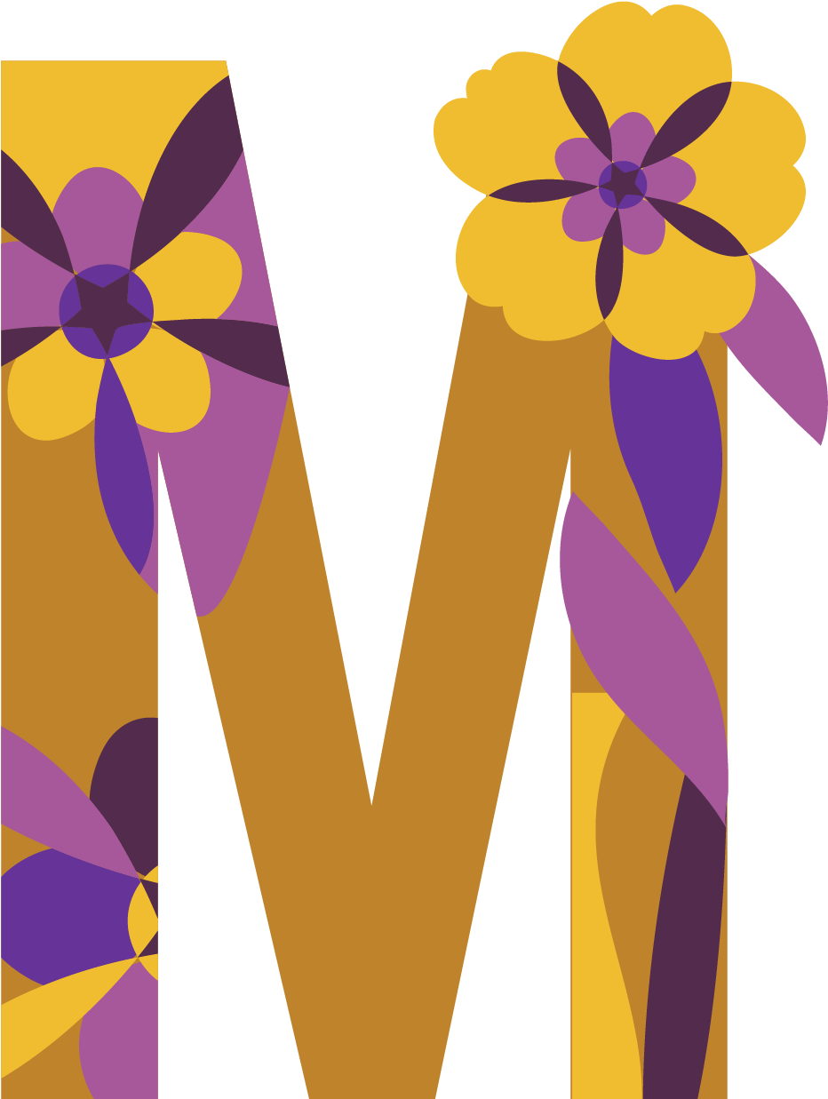 Floral Letter M Illustration