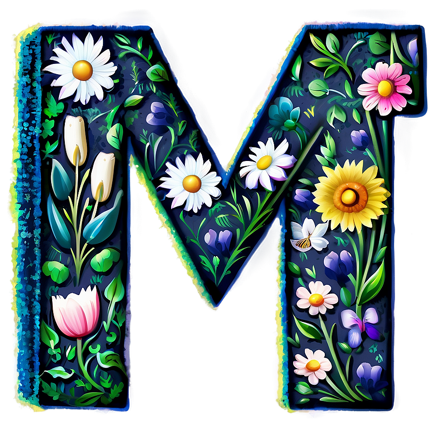 Floral Letter M Png Cix31