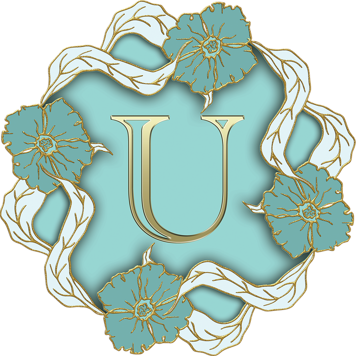 Floral Letter U Design