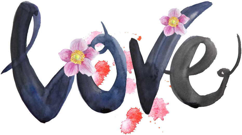 Floral Love Calligraphy