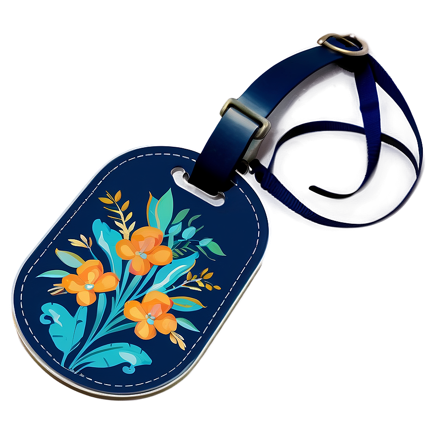 Floral Luggage Tag Artwork Png 66