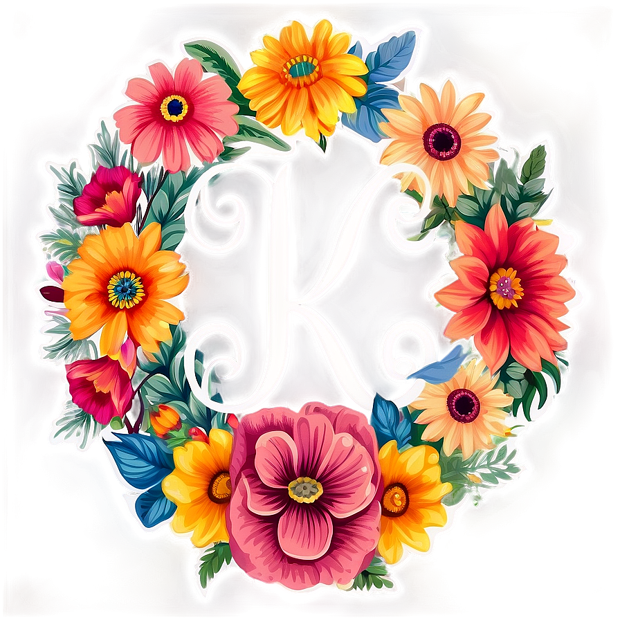 Floral Monograms Stickers Png Vlm42