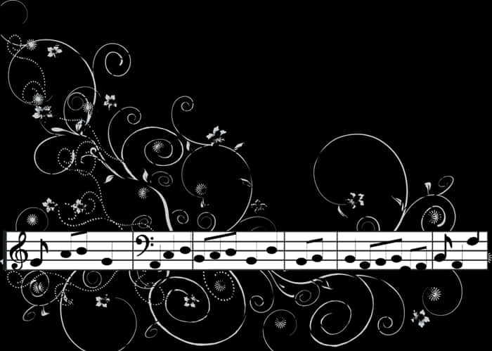 Floral_ Musical_ Notes_ Background