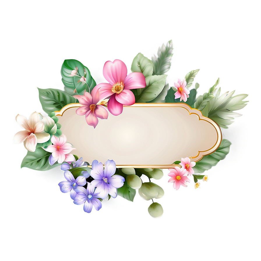 Floral Name Plate Png 06122024