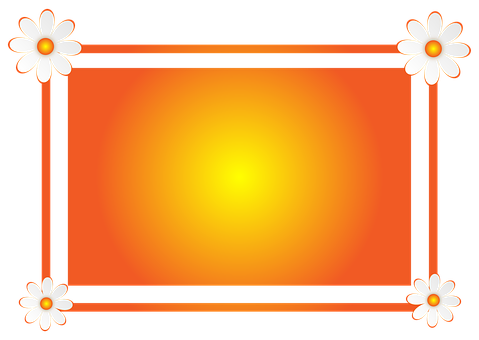 Floral Orange Banner Background PNG with transparent background