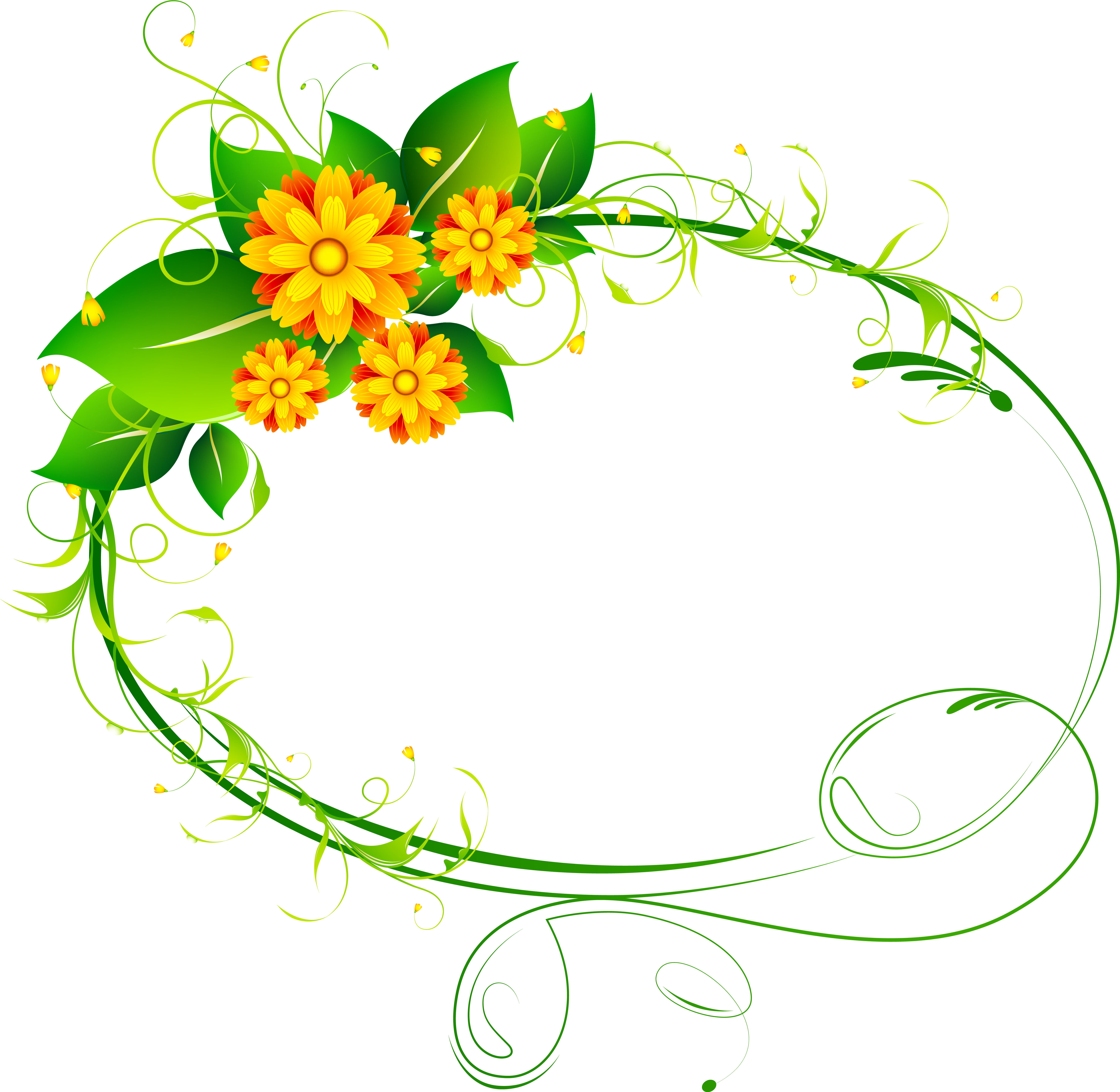 Floral Oval Frame Design