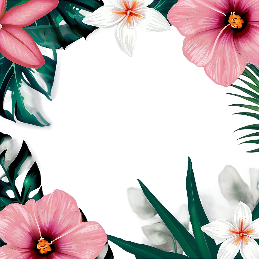 Floral Paradise Frame Png 14