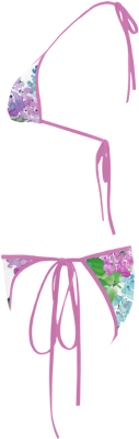 Watercolor Hydrangea Custom Bikini Swimsuit - Bikini PNG image with a transparent background, free high-resolution download
