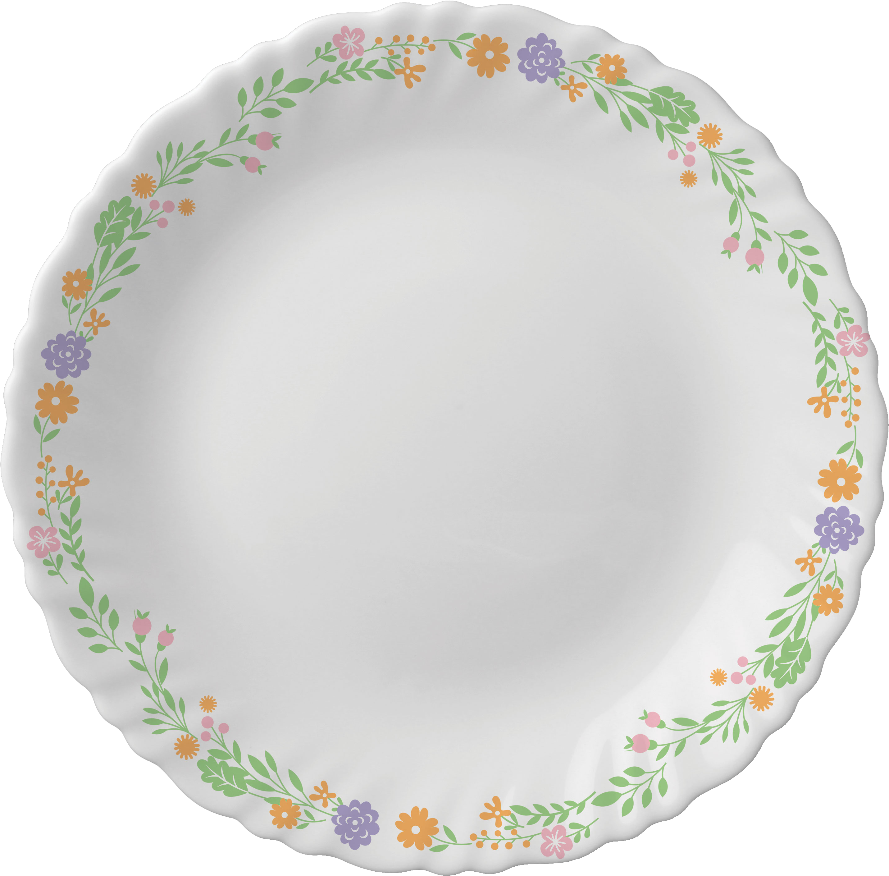 Floral Pattern Ceramic Plate